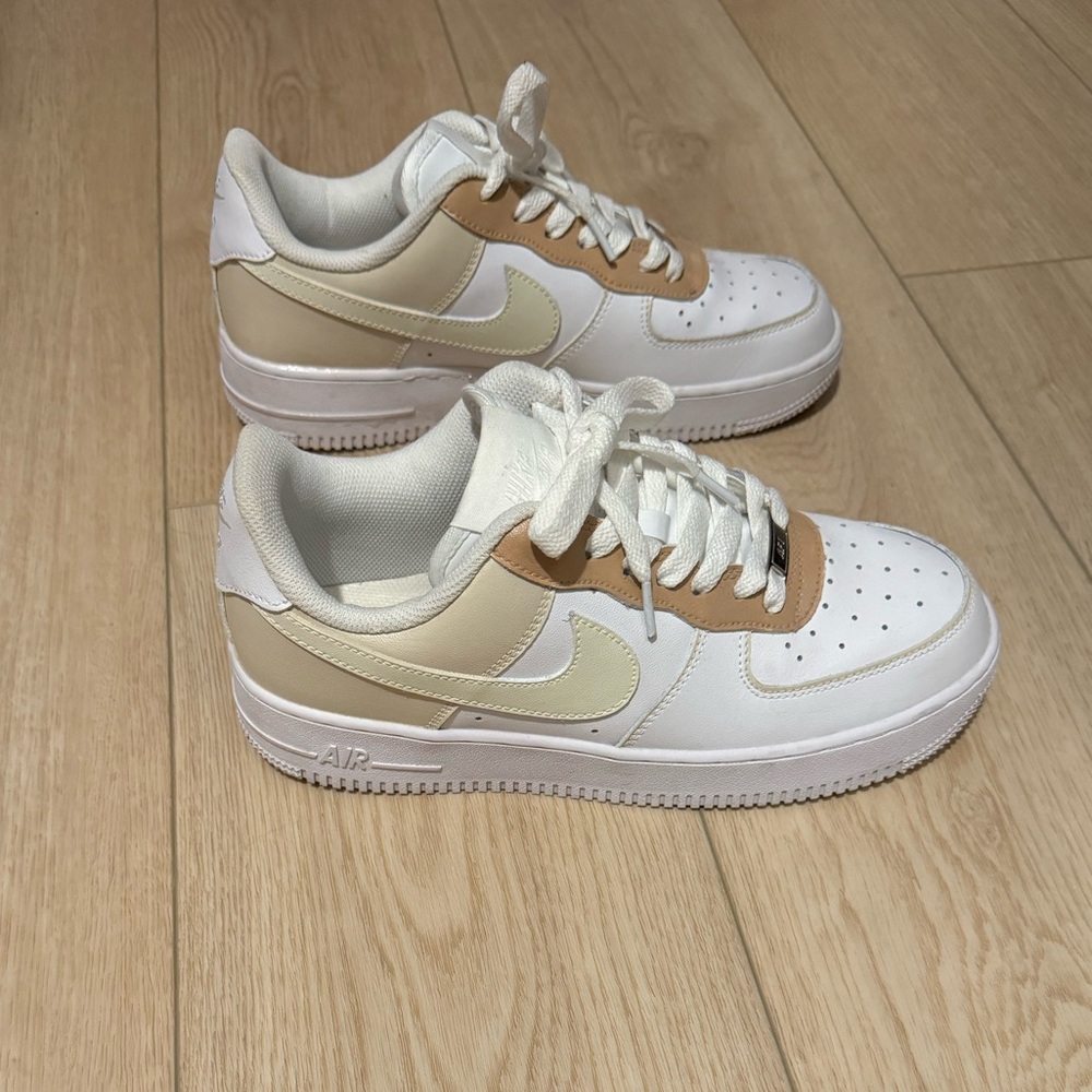 Neutral nike air force 1 customs worn once (wmns 8)